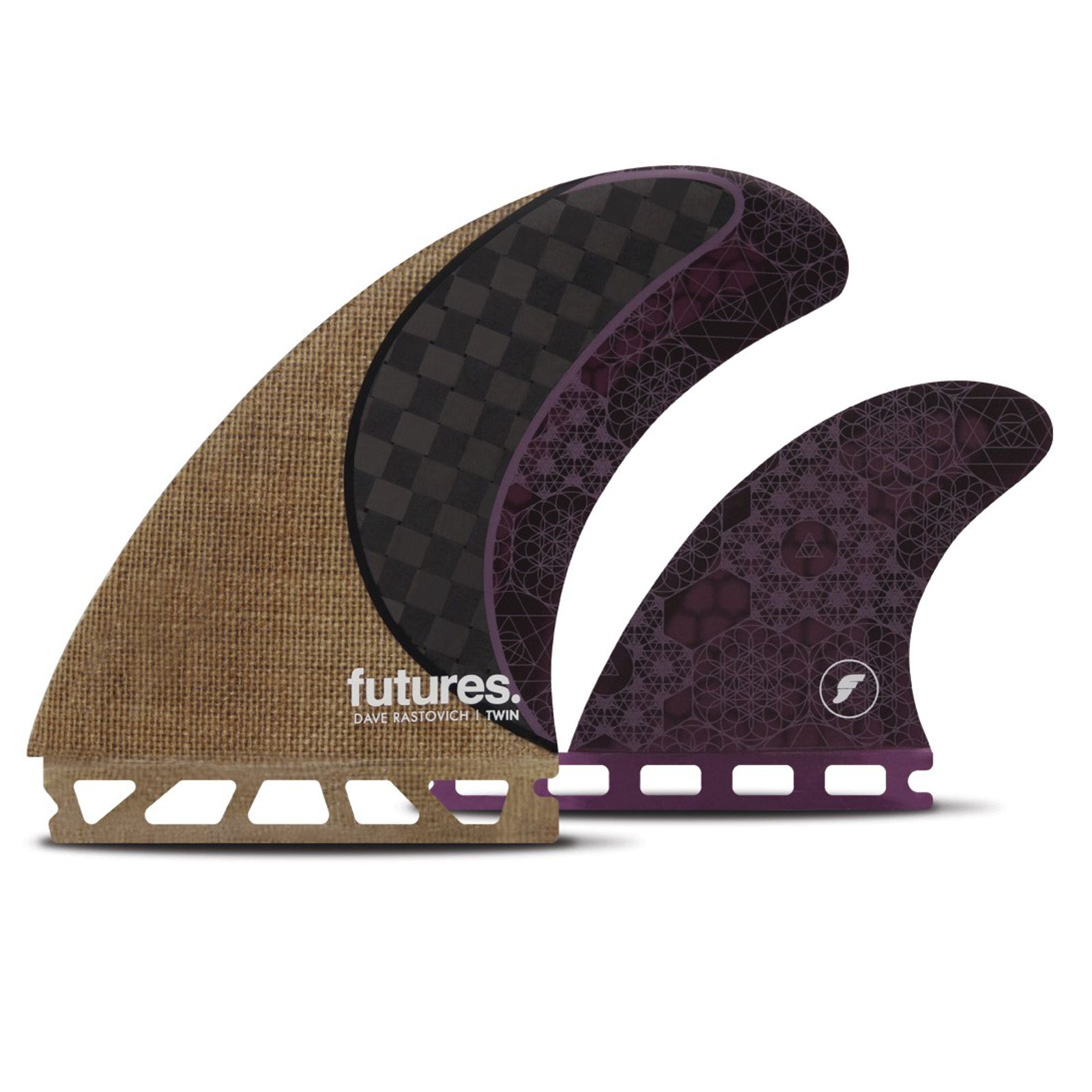 FUTURES Twin Tri Fin Set Rasta Honeycomb Carbon