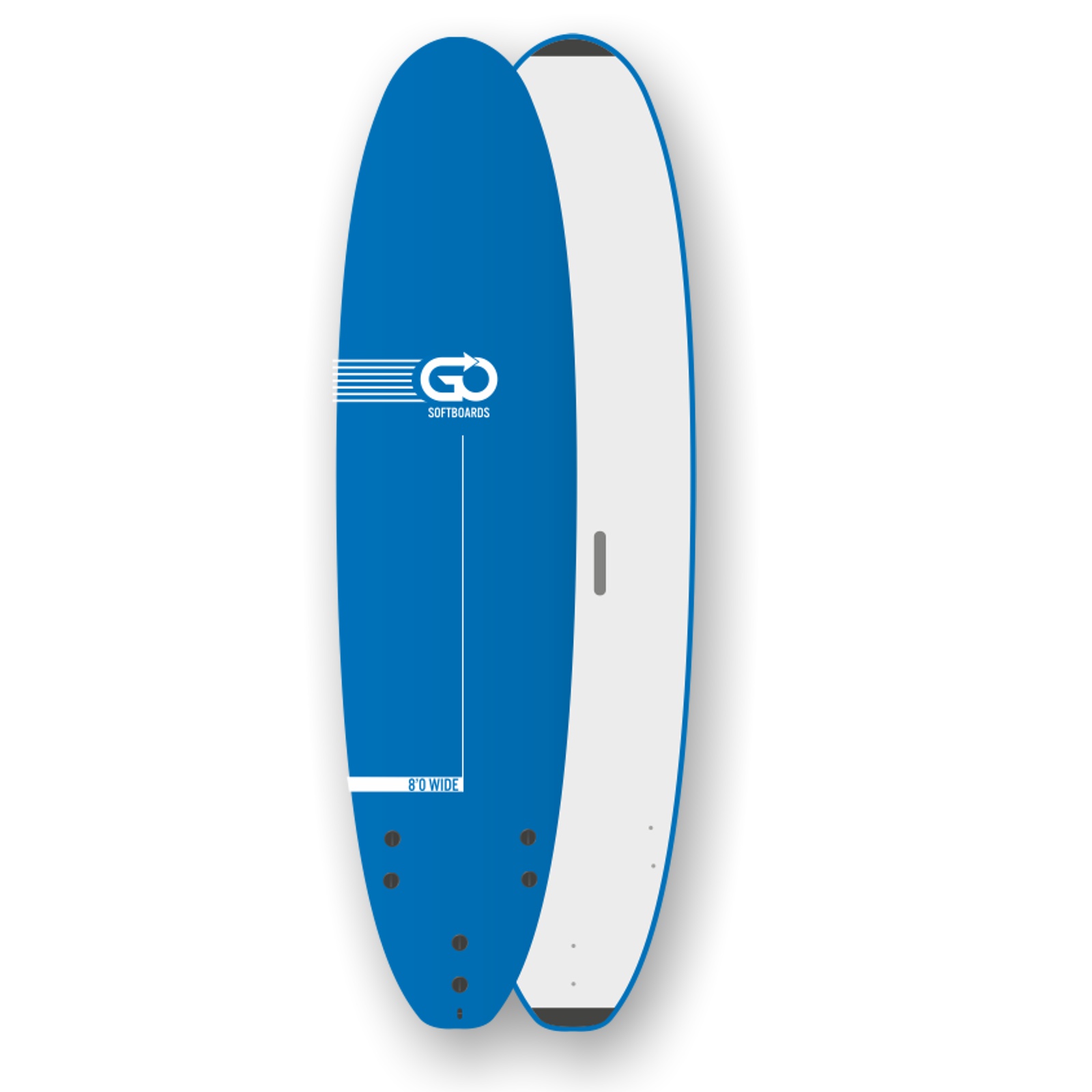 GO Softboard School Surfboard 8.0 wide body Blau